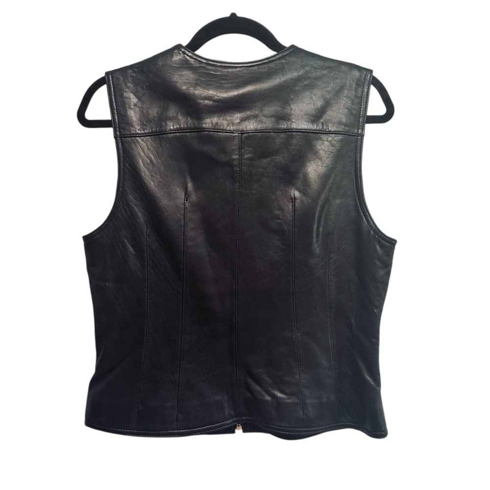 Vintage Lord & Taylor black 100% leather vest, size small - Picture 2 of 7